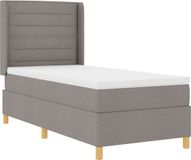 vidaXL Boxspring bed met hoofdeinde Taupe 80 x 200 cm Stof