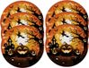 Fiestas Guirca Halloween/horror pompoen bordjes - 12x - zwart - papier - D23 cm