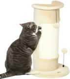 PawHut Ecke Kratzstamm, 58cm Kratzsäule aus Sisal, Kratzbaum für Katzen, kleiner Katzenkratzbaum mit Kratzball, Katzenmöbel für Indoor, Cremeweiß