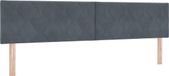 vidaXL Hoofdbord Donkergrijs Fluweel 200 cm