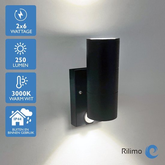 Rilimo Buitenlamp Met Bewegingssensor - Buitenlamp Met Bewegingsmelder - Buitenverlichting - Muurlamp Voor Binnen En Buiten Industrieel