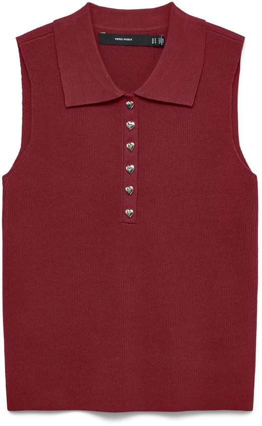 Vero Moda Top Vmrally Sl Poloneck Pullover 10346484 Biking Red Dames Maat - S