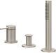 IVY Bond Baignoire-douche 3 trous mitigeur avec douchette extractible sans bec - Nickel brossé PVD