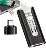 Vyzio - 3-in-1 USB Stick - 128GB - Lightning + Micro USB + USB-C - Zwart