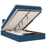 VidaXL Lit avec matelas et LED - Bleu Tissu - 120x190 cm