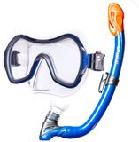 Salvas srl Kinderset Wave duikmasker + snorkel - Duikbril DryTop siliconen blauw