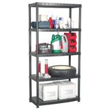 vidaXL - Opbergrek - 5-laags - 91,5x45,7x185 cm - kunststof - zwart