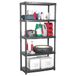 vidaXL - Opbergrek - 5-laags - 91,5x45,7x185 cm - kunststof - zwart