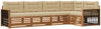 vidaXL Hoek loungeset 5-delig Acacia Hout Natuurlijk en Beige