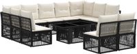 vidaXL Tuinbank Set 12 st Zwart Polyrattan