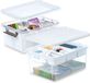 Ibenzoa® Boîte de rangement portable avec couvercle, 16 litres, plastique avec plaque de construction et inserts – Organiseur multifonctionnel