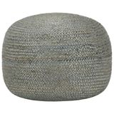 VidaXL Poef handgemaakt 45x30 cm jute olijfgroen