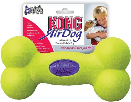 Kong Air Bone Medium 1 St - Piepend Speelgoed - 12 cm x 130 mm x 44 mm - Groen