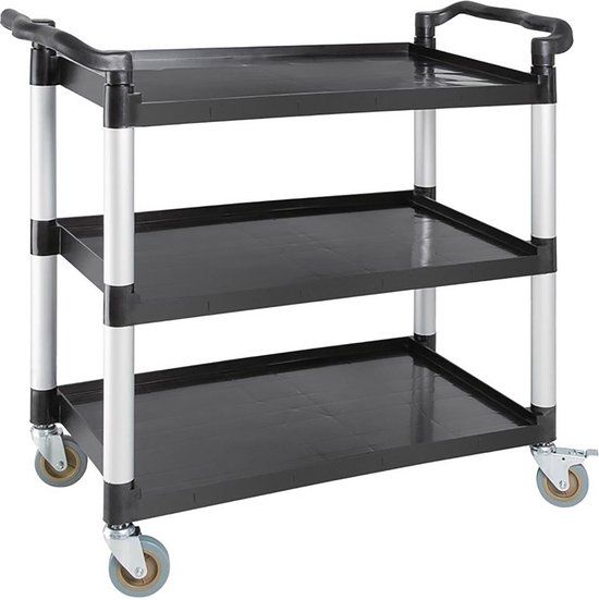 Vogue Serveerwagen - H 96 x 52 x 107 CM - CF102 - Zilver