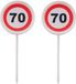 Merkloos Verjaardagsfeest cocktailprikkers - 70 jaar - 36 stuks