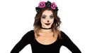 Catrina FIESTAS GUIRCA Catrina haarband met bloemen, lila en zwart