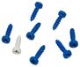 Cora 000116009 Kit 8 schroevenkit kentekenplaathouder, 7 blauw en 1 wit
