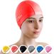 AqtivAqua Badmuts van elastaan met PU-laag, zwemmuts voor dames en heren, volwassenen (rood)