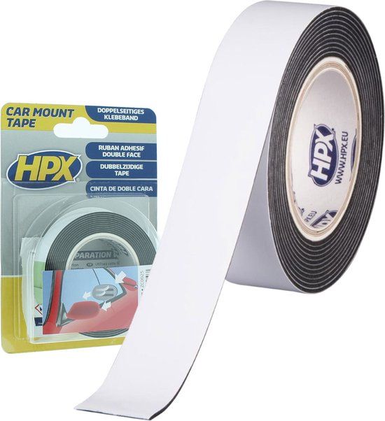 HPX Dubbelzijdige PE bevestigingstape - zwart 19mm x 2m