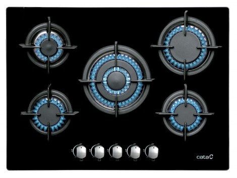 CATA L 7005 CI - 70cm Built-in Gas Hob - 5 Burners - Black