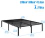 Lit plateforme pliable en métal - 160 x 200 cm - Silencieux - Montage requise - Charge maximale 270 kg - Sans rangement - Noir mat