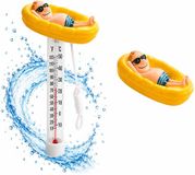 Bellatio Design Zwembad thermometer Funny - Bootje - drijvend - badthermometer - kunststof - Gele - 25 cm