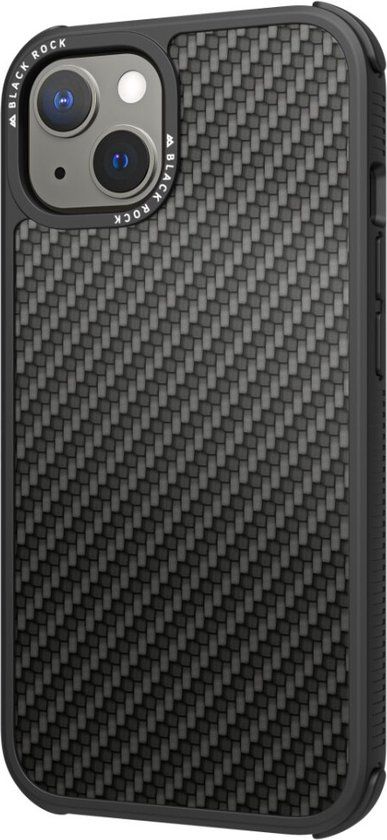 Black Rock Cover Robust Real Carbon Voor Apple IPhone 13 Zwart