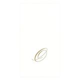 Caspari Monogram papieren handdoeken, met initiaal O, White Pearl, 24 stuks
