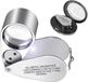 Sans marque Loupe de bijouterie pliable 40x avec lumière LED claire et détecteur UV