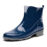 Ladeheid LA-LMG-930-Elke Dames Regenlaarzen - Rubber - Enkelhoogte - PVC - Waterdicht – Donkerblauw – 40