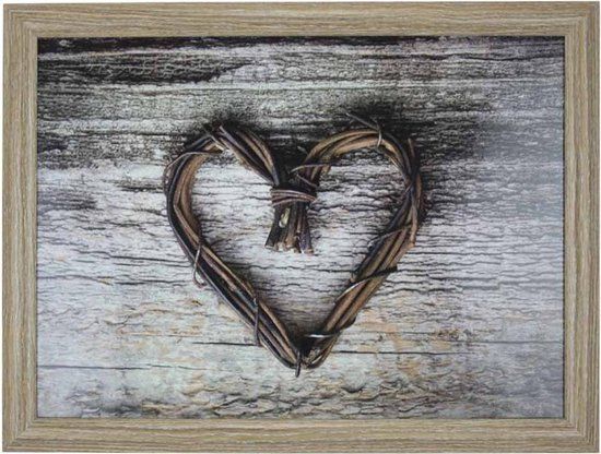 Mars & More Laptray Hart Print 43 x 33 cm - Schoottafel - Dienblad voor op schoot