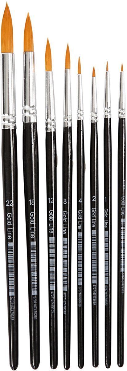 Creotime Gold Line - Assortiment 0-22 rond 8 assorti - All Round Penselen