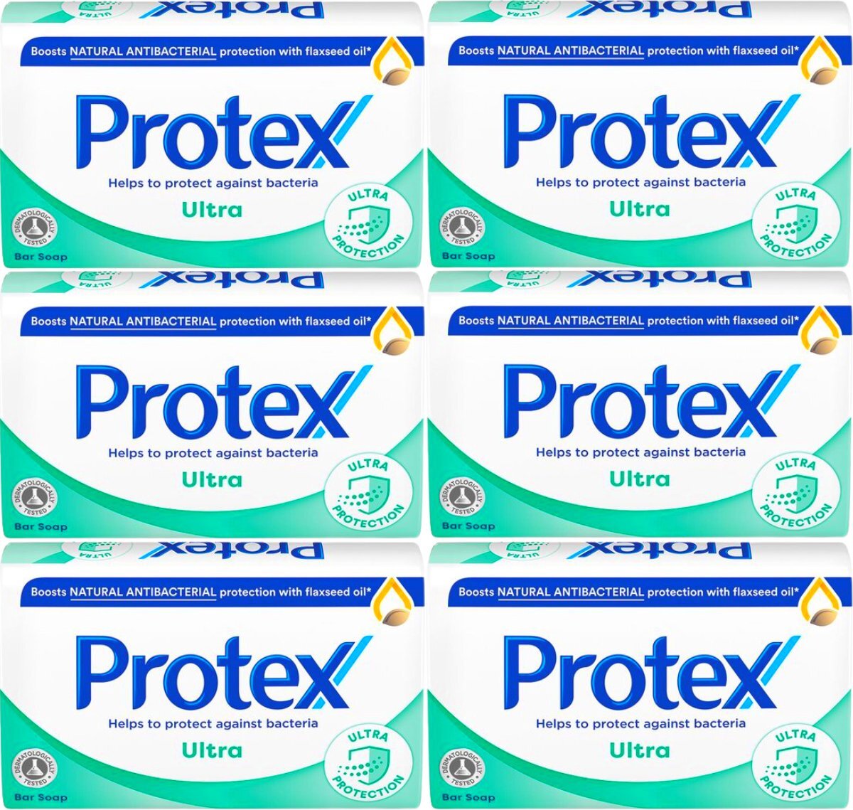 Pro-Tex Handzeep Ultra - Antibacteriële Zeep - Voor Gezicht en Lichaam - Soap - Zeep Blok - 6 x 90 g