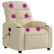 vidaXL Fauteuil de massage électrique Crème Tissu
