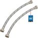 KOTARBAU® 2 Pièces - Tuyau de raccordement flexible 1/2“x3/8“ - Tuyau de raccordement pour robinetterie 30 cm - Tuyau de robinet flexible - Écrou libre x raccord à compression - Tuyau de raccordement sanitaire - Tuyau de raccordement tressé en acier inoxydable