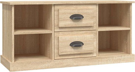 vidaXL Tv-meubel Sonoma eiken bewerkt hout 99,5x35,5x48 cm
