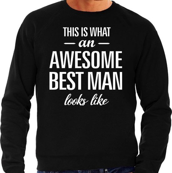 Bellatio Decorations Awesome best man / getuige cadeau sweater zwart heren S