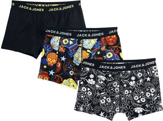 Jack & Jones JACSUGAR Skull Trunks 3 Pack Heren Boxers - Zwart - XL