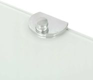 vidaXL Hoekschap met chromen dragers 25x25 cm glas wit