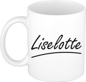 Bellatio Decorations Liselotte Naam koffiemok - beker - met sierlijke letters - wit