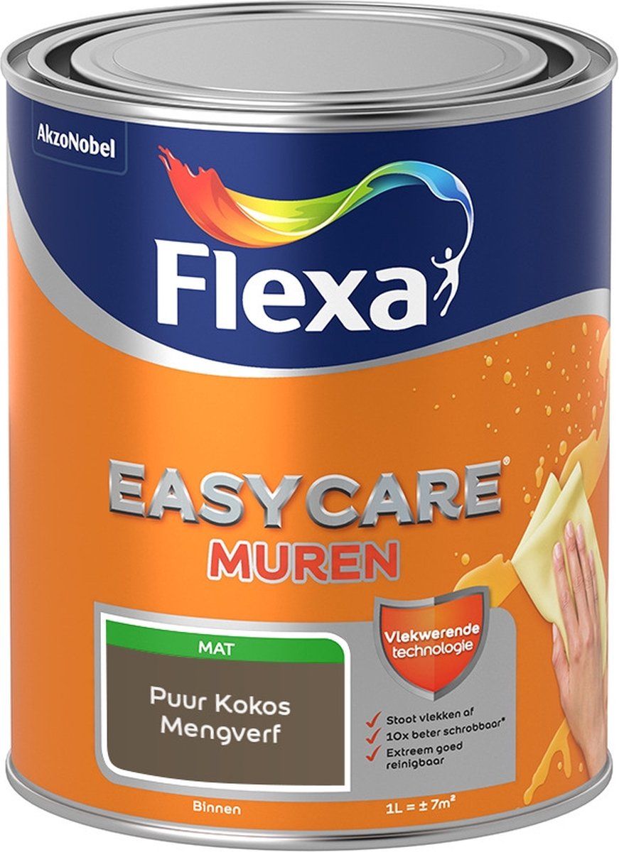 FLEXA Easycare Muurverf - Mat - Puur Kokos - 1 liter