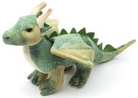 Uni-Toys Groene draak - 26 cm (lengte) - sprookjesachtig pluche dier