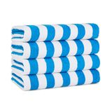 Arkwright LLC California Cabana Gestreepte oversized strandlaken | Set van vier extra grote 30" x 70" | 100% ringgesponnen katoen dubbele garensterkte | Perfecte badhanddoek, strandhanddoek,