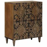 vidaXL Dressoir met opslag Bruin 60 x 33,5 x 75 cm Massief Mango Hout
