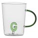 LA PORCELLANA BIANCA - Mok letter 'G' van borosilicaatglas, inhoud 400 cc, collectie Allalettera