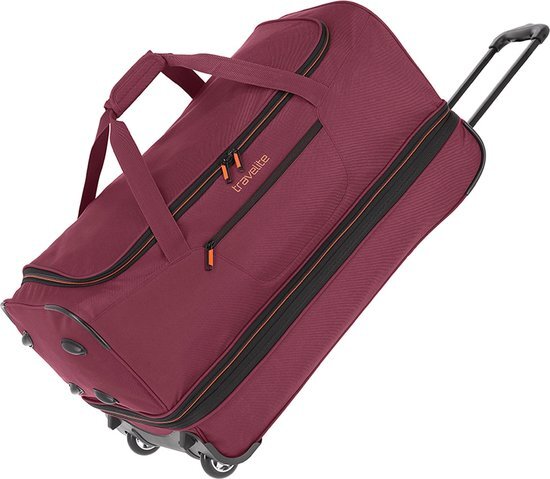 travelite reistas Basics Wheeled Duffle 70 cm. Expandable donkerrood