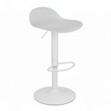 Baroni Home Draaibare kruk met verstelbare hoogte, krasbestendige bodem en voetensteun, voor keuken, restaurant en bar, lichte en eenvoudige montage, 40 x 40 x 64-86 cm, 1 stuk, wit
