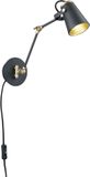 TRIO EDWARD - Wandlamp - Zwart mat - excl. 1x E14 3,5 W - Afstandsbediening - Geintegreerde dimmer - Traploos instelbare lichtkleur - Niet extern dimmerbaar - RGBW-kleurenwisselaar - Geheugenfunctie - WiZ