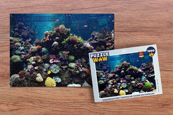 MuchoWow Puzzel Aquarium met tropische vissen en koralen - Legpuzzel - Puzzel 1000 stukjes volwassenen