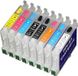 Epson Jeu de cartouches d'encre rechargeables, compatible avec T0540-0549, avec puces de réinitialisation automatiques pour R800 / R1800